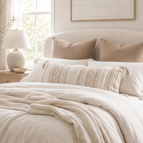 BlissBlush 14x36 Lumbar Pillow Cover for Bed, Rectangular Long Decorative Thr...