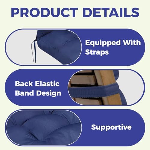 Outdoor Adirondack Chair Cushions Set of 2,Printing Rocking Chair Cushion