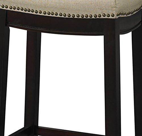 Linon Harper Beige & Dark Walnut 24" Counter Stool, Beige/Dark Walnu...