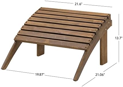 Linon Home Dcor Linon Adirondack Woodstock Ottoman, Teak Stain, Acorn, 21.6&q...