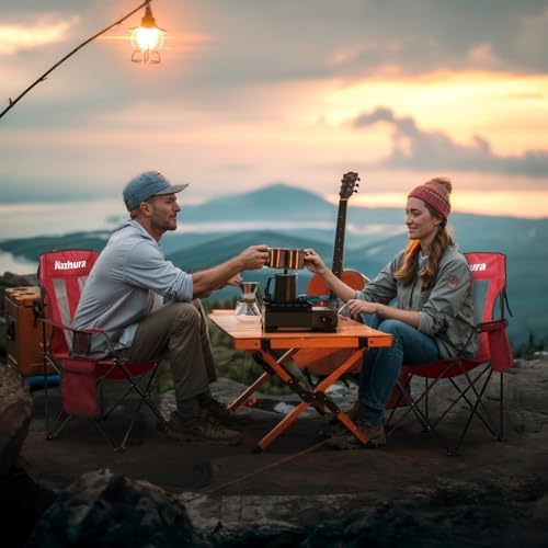Nazhura 2 Pack Outdoor Camping Chairs Folding/Foldable/Portable with Cooler P...