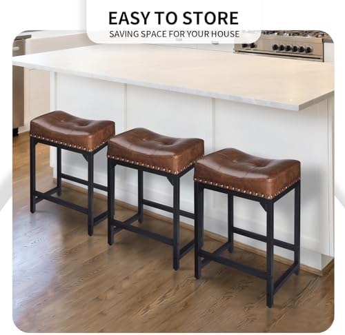 Bar Stools Set of 2, Counter Height Bar Stools for Kitchen Counter, 24 Inch S...