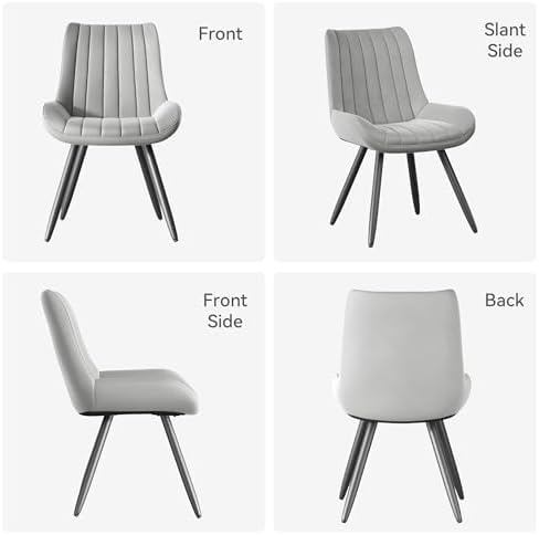 Dining Chairs Set of 2, Mid Century Modern Kitchen Chairs with Soft Cushion, ...