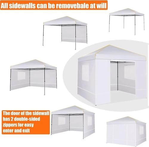 COBIZI 10×10 Easy Setup Pop Up Canopy Gazebo with Mesh Windows 2.0, White