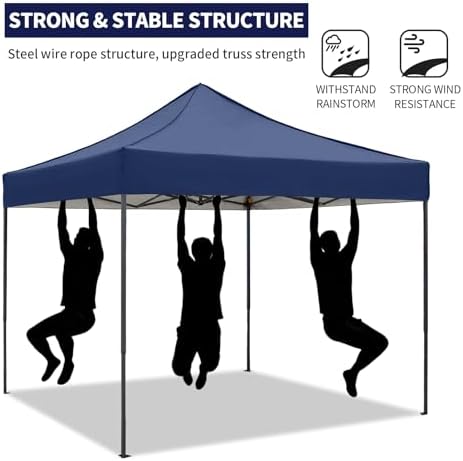 10x10 Pop up Canopy Tent with Awning Easy up Canopy with Wheel Bag Heavy Duty...