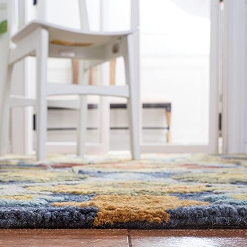 SAFAVIEH Blossom Collection 12' x 15' Navy/Multi BLM402A Handmade Pre...
