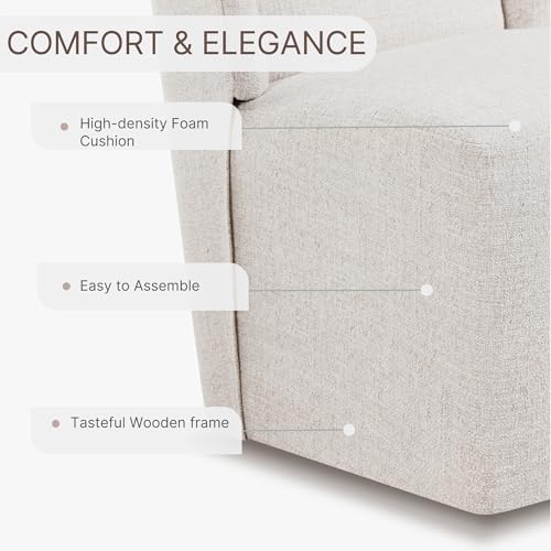 KISLOT Upholstered Dining Chairs Set of 4 with Casters, Light Beige