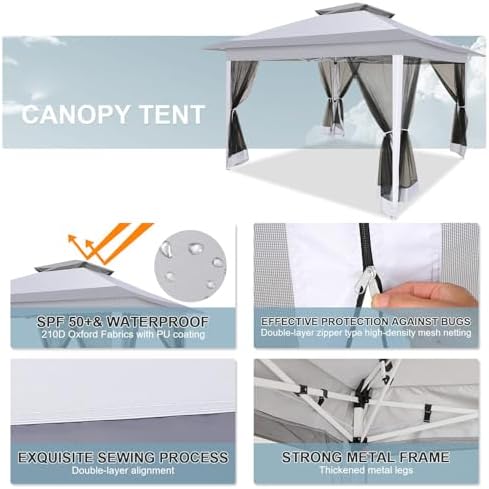 COBIZI 12x12 Pop up Gazebo on Clearance with Mosquito Netting, Carpas para Pa...