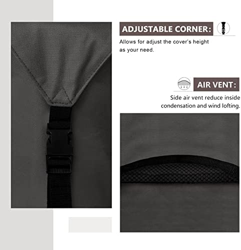 ULTCOVER Waterproof Patio Furniture Cover 126L x 74W in, Black