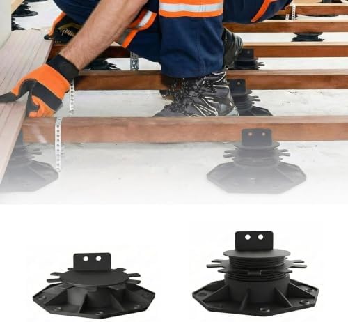 26-Pack Adjustable Deck Support Pedestals, 1-3/16"-2-3/8" H, Black