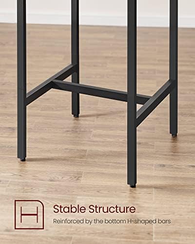 VASAGLE Bar Table and Chairs Set, Square Table with 2 Stools, Dining Pub Set ...