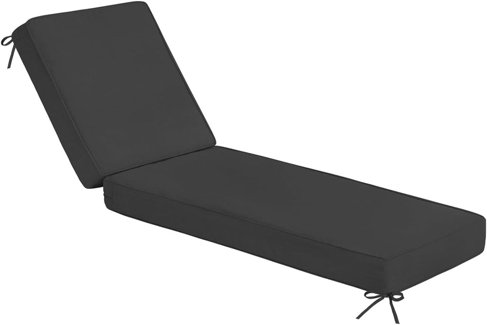 Chaise Lounge Olefin Cushion, Water Resistant Patio Pad Dark Gray 80x26x4