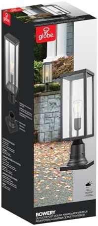 Globe Electric 44384 1-Light Outdoor Lamp Post Light Fixture with Base Adapto...