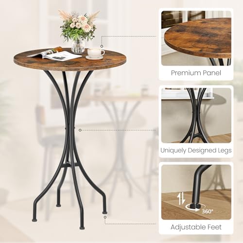 CHOEZON Bar Table, Round High Top Table, Home Counter Height Table, for Kitch...