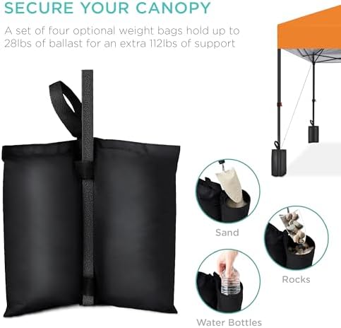 Best Choice Products 10x10 Pop Up Canopy Tent, EZ Setup, Orange