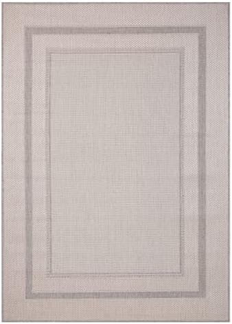 Modern Bordered Indoor Outdoor Area Rug Weather Resistant Outdoor Carpet for ...