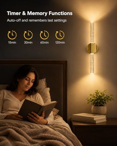 Peel and Stick on Wall Sconce set of 2 Wireless Battery Operated Wall Light