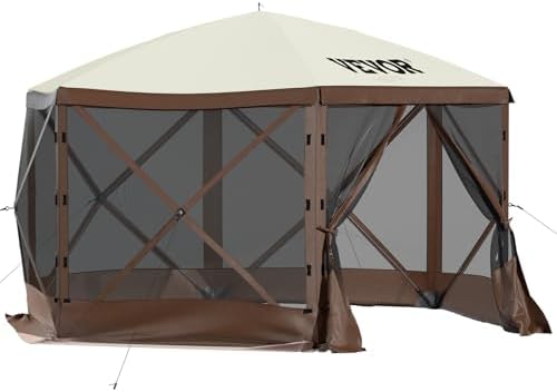 VEVOR Pop Up Gazebo Screen Tent, Pop-Up Instant Gazebo Tents with Mosquito Ne...