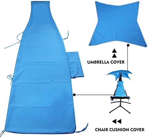 MICTONY Outdoor Hanging Lounge Chair Replacement Cushion Cover and Umbrella F...
