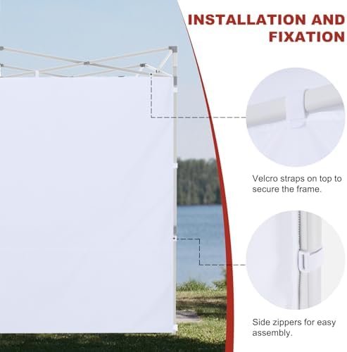 ABCCANOPY Instant Canopy SunWall 10x20 FT No Frame or Top, Black