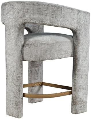 Jofran Gwen Gray Upholstered Counter Stool with Arms – Versatile Barstools – ...