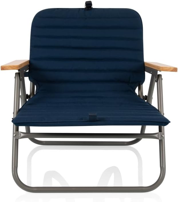 Picnic TIME Descanso Padded Beach Chair, Low Camping Chair with Removable Was...