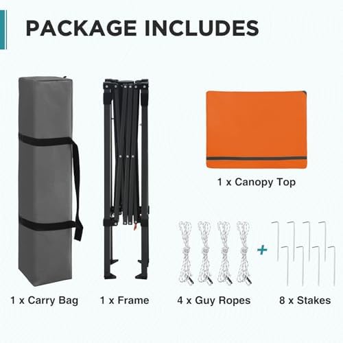 EAGLE PEAK 6x4 Instant Pop Up Canopy Tent, Orange