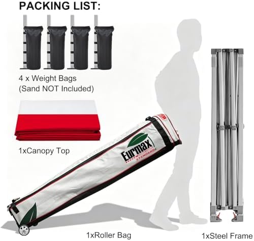 Eurmax USA 10x10ft Pop Up Canopy,Commercial Instant Tent for Outdoor Events,P...