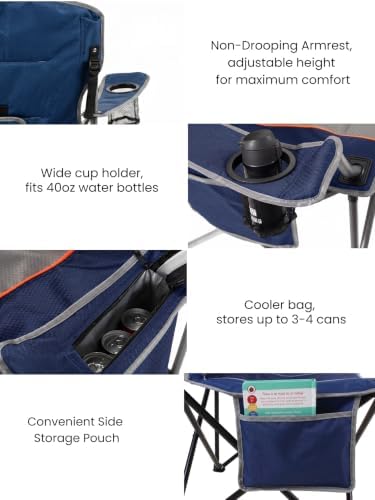 FAIR WIND Fully Padded Oversized Camping Chair Heavy Duty for Adults