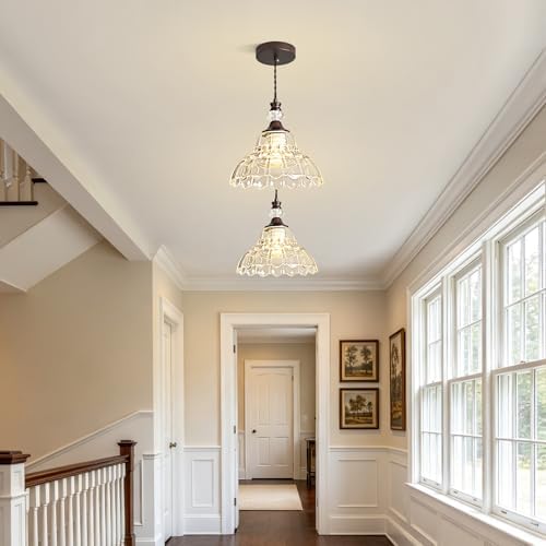 1 Piece Vintage Chandelier in Oil Rubbed Bronze Finish with Flower-Shaped Gla...