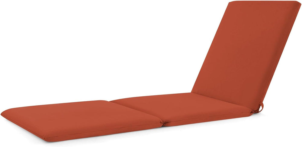 Tangkula Chaise Lounge Cushion, Tri-Fold Lounger Pad with Hook & Loop Fas...