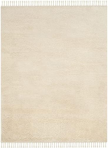 SAFAVIEH Area Rug 8x10 - Casablanca Shag Collection - Large - Beige, Hand-Kno...