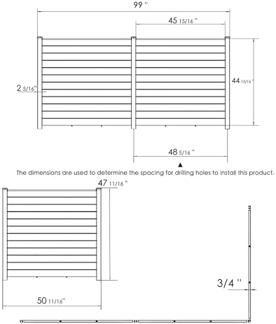 Kozyard 50" W x 48" H Privacy Screens Fence Panel Specifically for ...