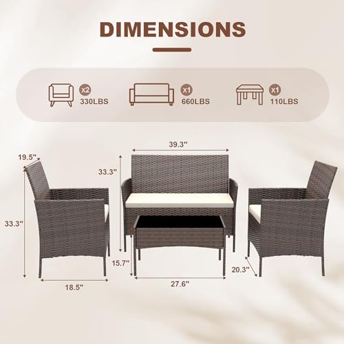 GarveeLife 4-Piece Patio Furniture Set