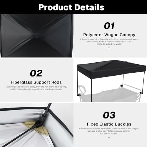 Wagon Canopy Cover Garden Push Awning Portable Outdoor Stroller Accessories A...