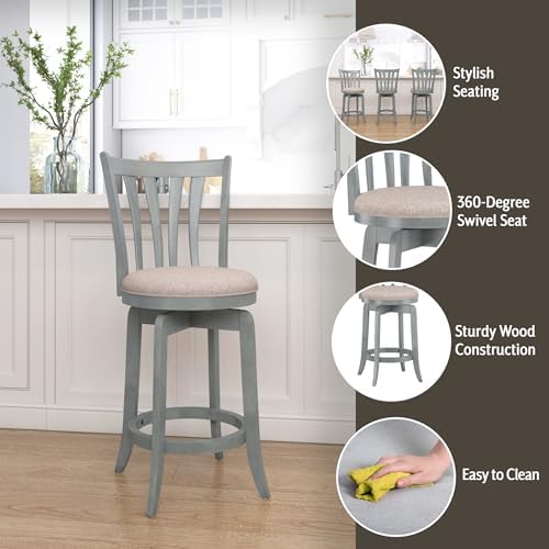 Hillsdale Furniture Hillsdale Savana Swivel Counter Stool, Blue