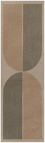 Lahome Enfys Modern Rainbow Easy Jute Rug, 2x8 Hallway Runner Washable Rugs f...