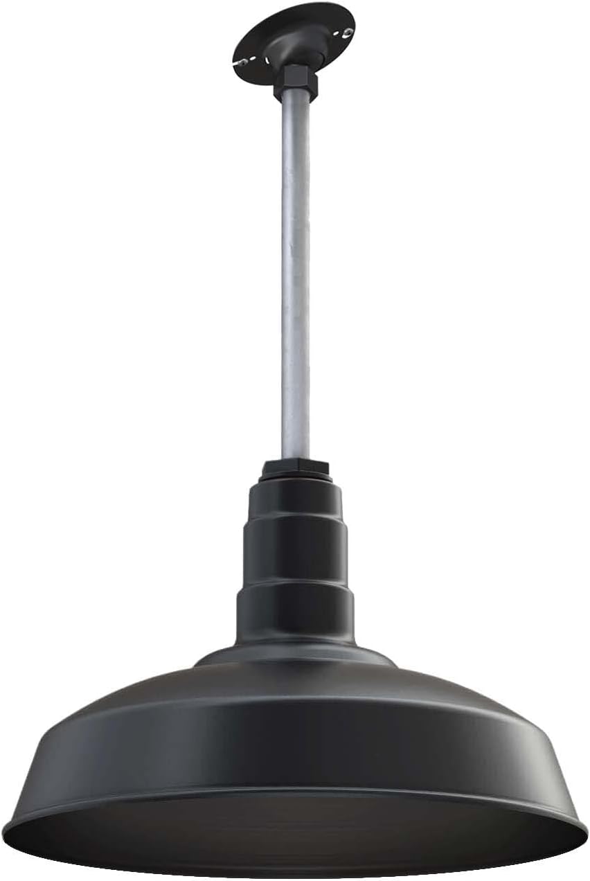 12" sloped stem barn light pendant 16" dome, main product view