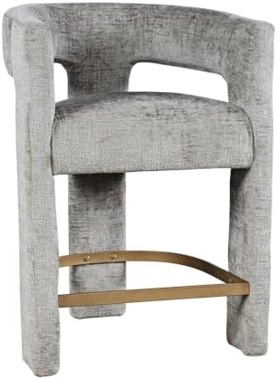 Jofran Gwen Gray Upholstered Counter Stool with Arms – Versatile Barstools – ...