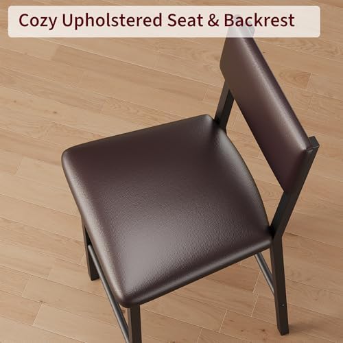 Garvee Bar Stools Set of 4 with Backrest and Footrest, 25 in Counter Height B...