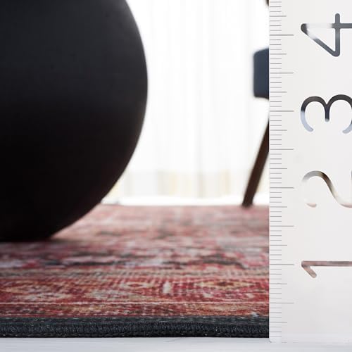 SAFAVIEH Washable Rug Tucson Collection - 8' x 10', Rust & Green,...