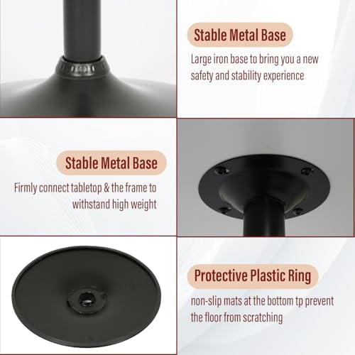 Round Bar Table 40" Height Modern Pub Table with Solid Top and Sturdy Me...