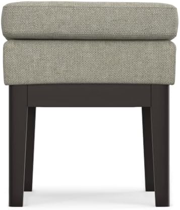 SIMPLIHOME Carlson 27" Wide Woven Fabric Rectangle Ottoman in Greige