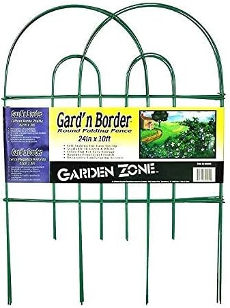 Garden Border Round Folding Fence, Green, 24-Inch x 10-Feet (Pack of 2)