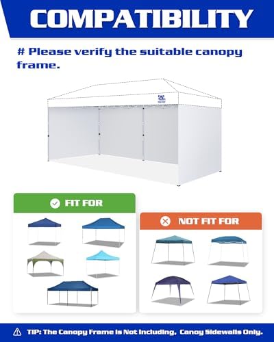 FANPAT 10x20ft Sidewalls for Canopy,Durable Gray (4Pcs Sidewalls Only)