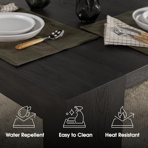 Transformer Table Solid Wood Extendable Dining Table, Black