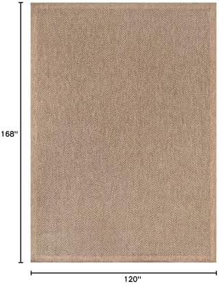 CAMILSON Easy Jute Rug 10x14, Indoor Outdoor Natural Color Fiber Area Rugs fo...