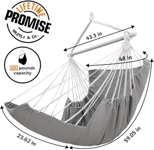 Miztli Hammock Chair Hanging Chair Swing for Bedroom with Foot Rest, Max 500 ...