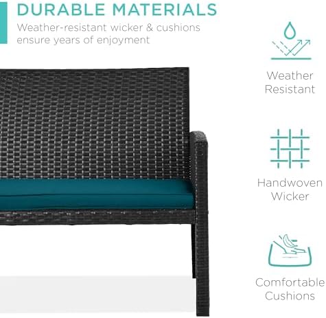 Best Choice Products 4-Piece Outdoor Wicker Patio Conversation Furniture Set ...
