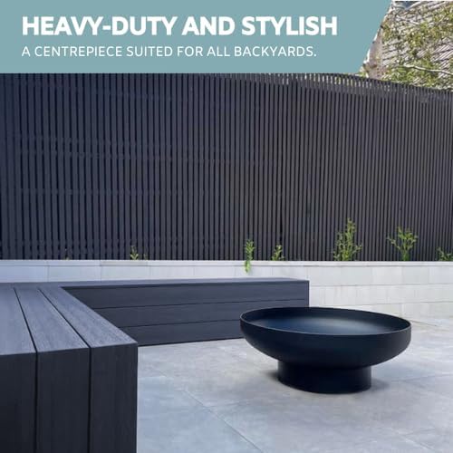 DENKOE 32 Inch Round Fire Pit Table with Fire Pit Grill, Extra Thick, Heavy D...